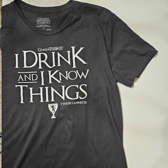 Game Of Thrones T-Shirt Mens 3XL Black Grey Graphic Tyrion Lannister Quote‎ Tee - Picture 6 of 7